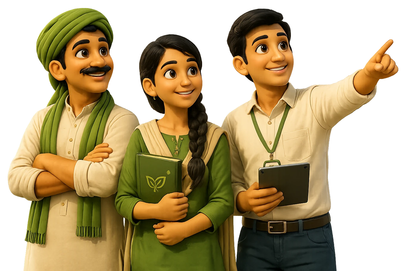 An Indian farmer, a student and an agri professional
